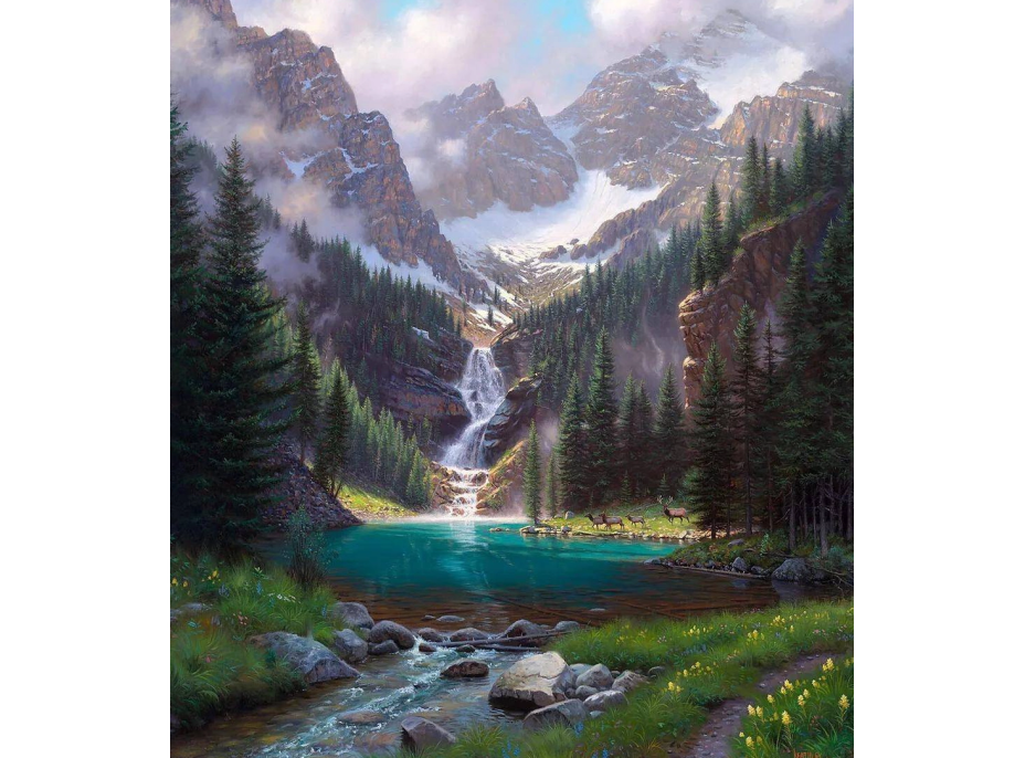 NORIMPEX Diamantové malování Horský potok 30x40cm
