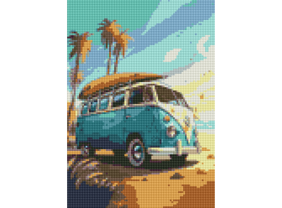 NORIMPEX Diamantové malování Modrý Volkswagen 30x40cm