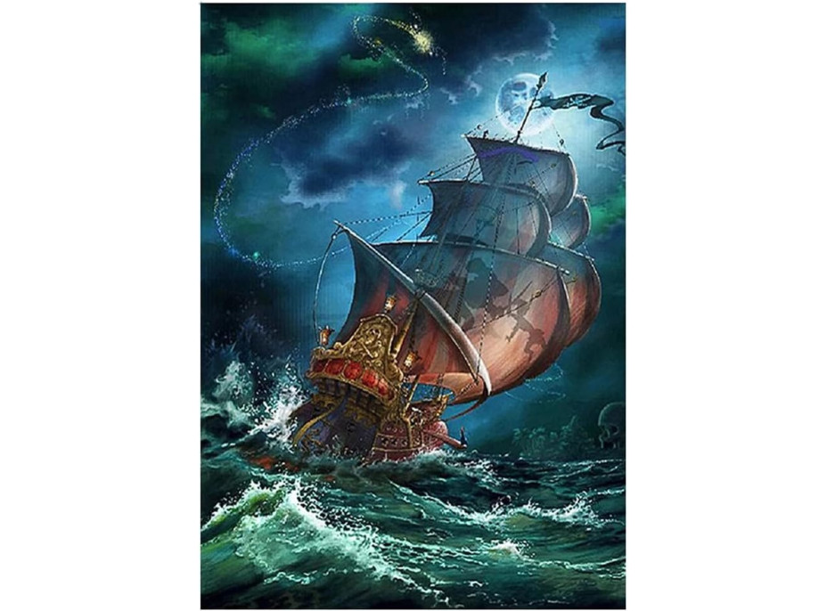 NORIMPEX Diamantové malování Plachetnice v bouři 30x40cm