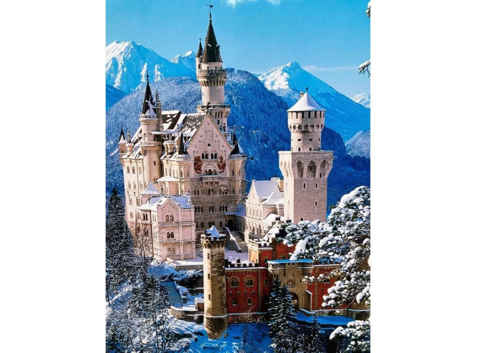 NORIMPEX Diamantové malování Zámek Neuschwanstein v zimě 30x40cm