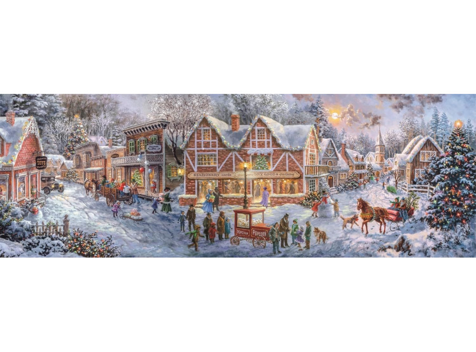 CLEMENTONI Panoramatické puzzle Vánoční kolekce: Příprava na Vánoce 1000 dílků