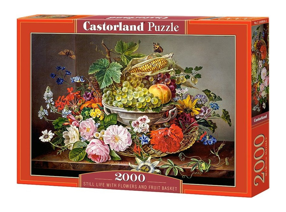 CASTORLAND Puzzle Zátiší s květinami a ovocem 2000 dílků