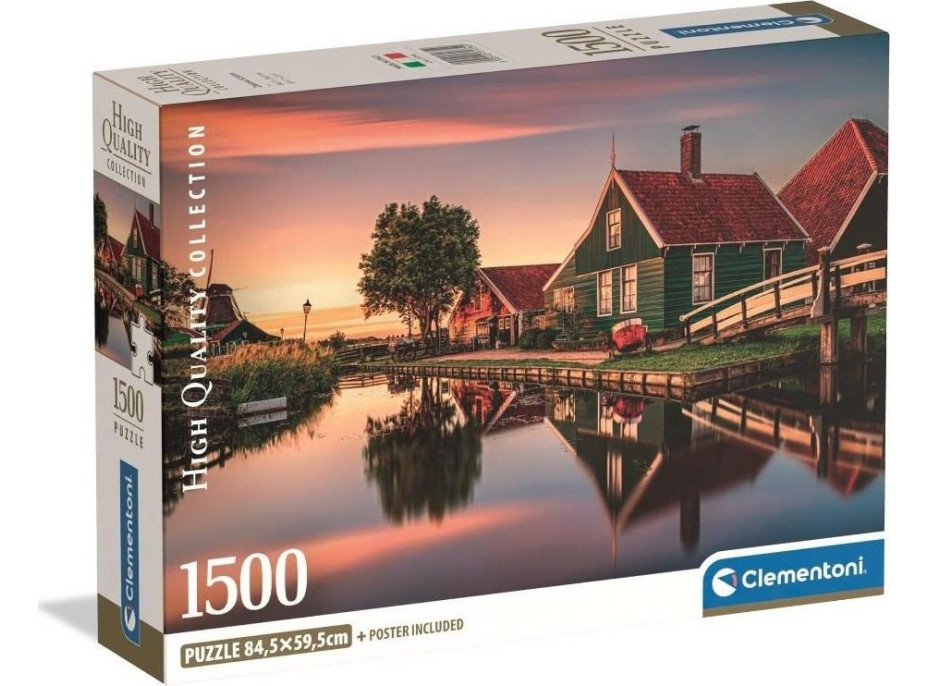 CLEMENTONI Puzzle Historická vesnice Zaanse Schans 1500 dílků