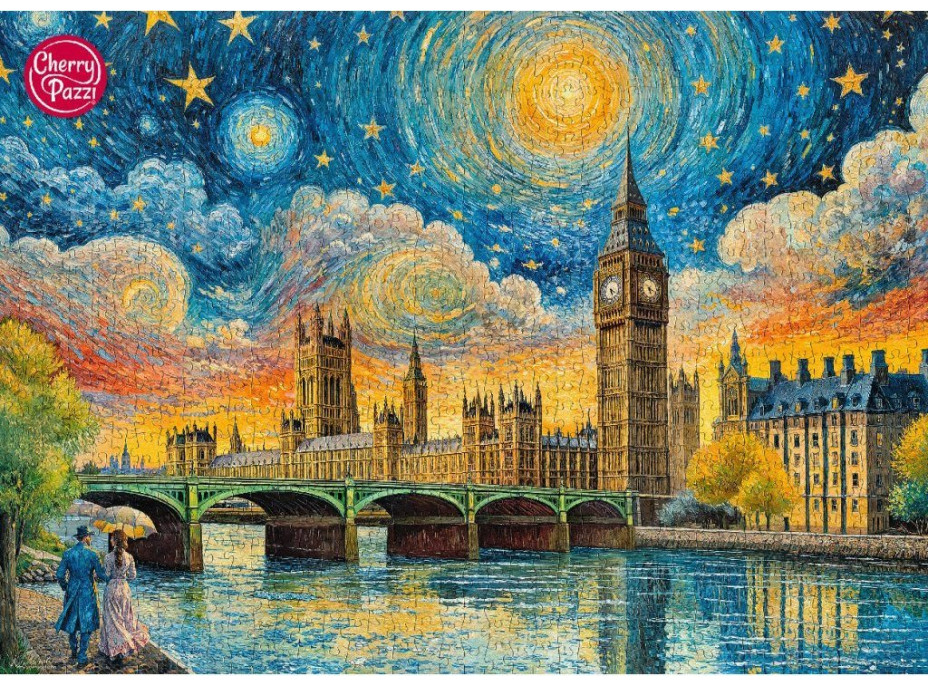 CHERRY PAZZI Puzzle Impresionistická obloha nad Londýnem 1000 dílků
