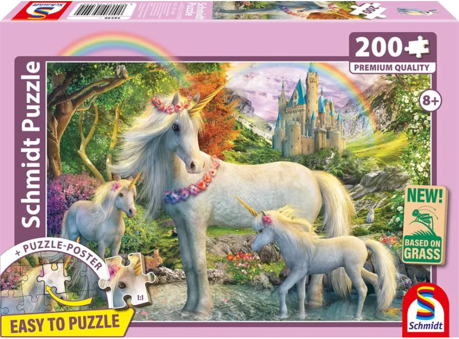 SCHMIDT Puzzle Jednorožec s mláďaty 200 dílků
