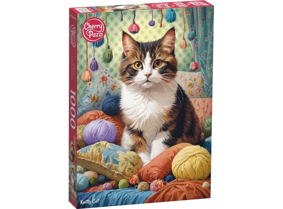 CHERRY PAZZI Puzzle Kočka v přízi 1000 dílků
