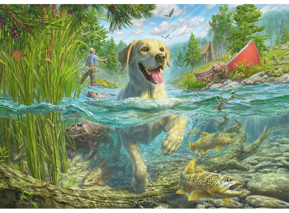 SCHMIDT Puzzle Labrador na rybách 1000 dílků