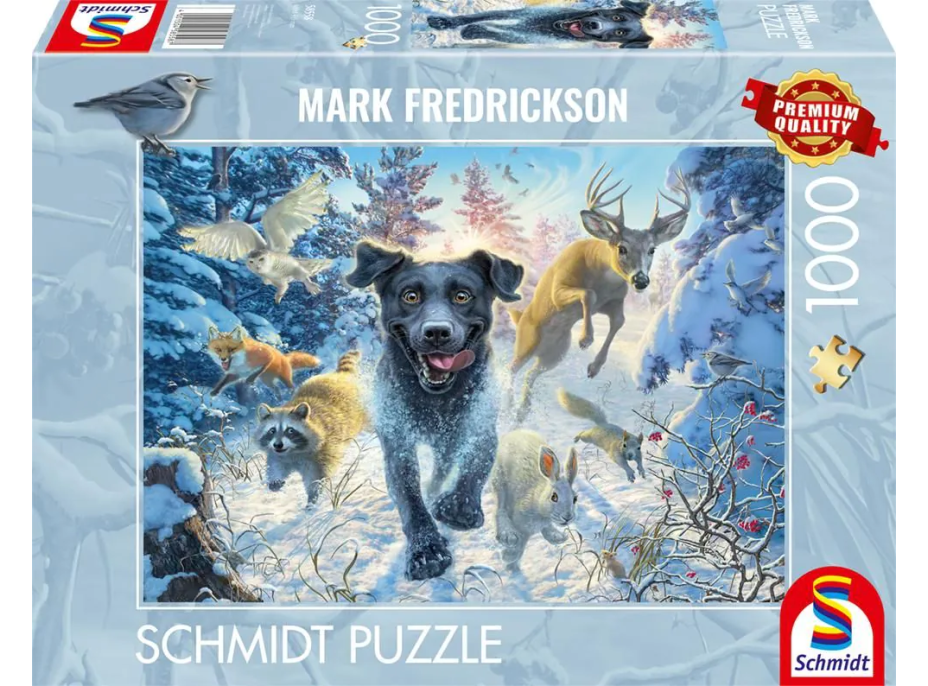 SCHMIDT Puzzle Labrador ve sněhu 1000 dílků