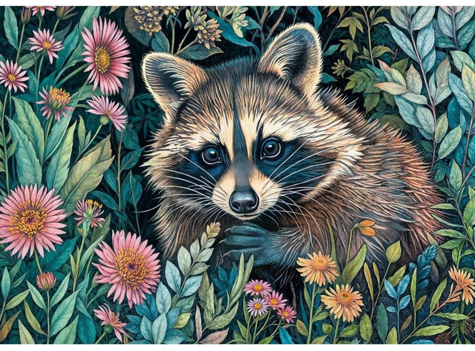 CHERRY PAZZI Puzzle Mýval v květinách 1000 dílků