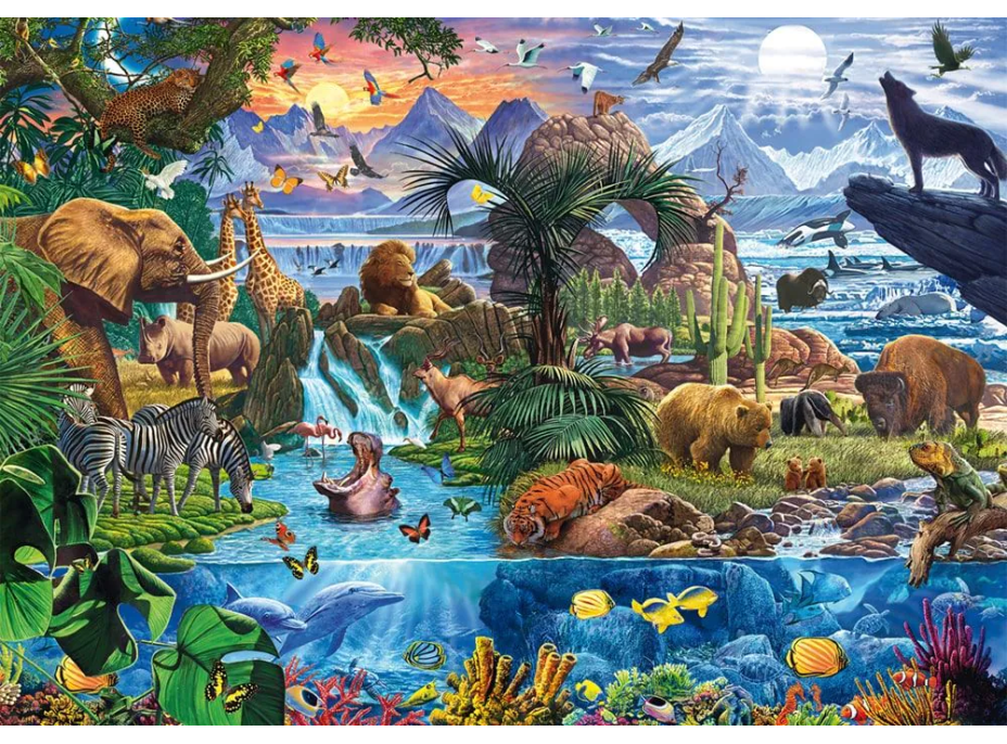 SCHMIDT Puzzle Panorama světa zvířat 1500 dílků