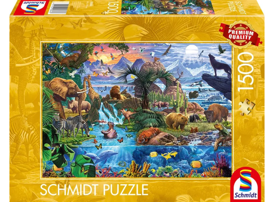 SCHMIDT Puzzle Panorama světa zvířat 1500 dílků