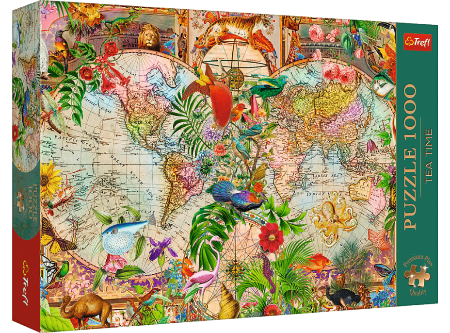 TREFL Puzzle Premium Plus Tea Time: Antická mapa světa 1000 dílků