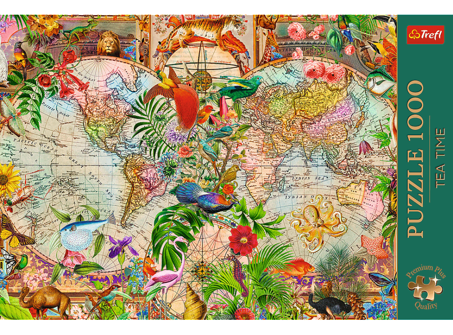 TREFL Puzzle Premium Plus Tea Time: Antická mapa světa 1000 dílků