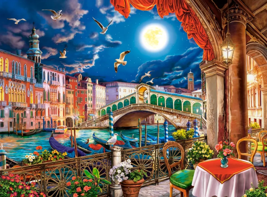 CASTORLAND Puzzle Romantický večer v Benátkách 2000 dílků