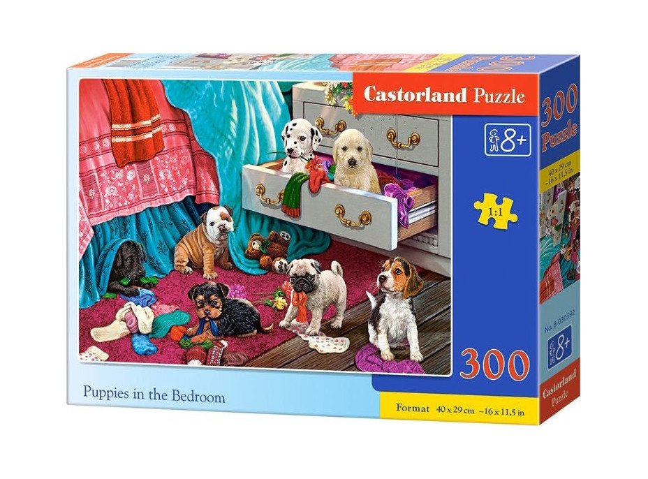CASTORLAND Puzzle Štěňata v ložnici 300 dílků