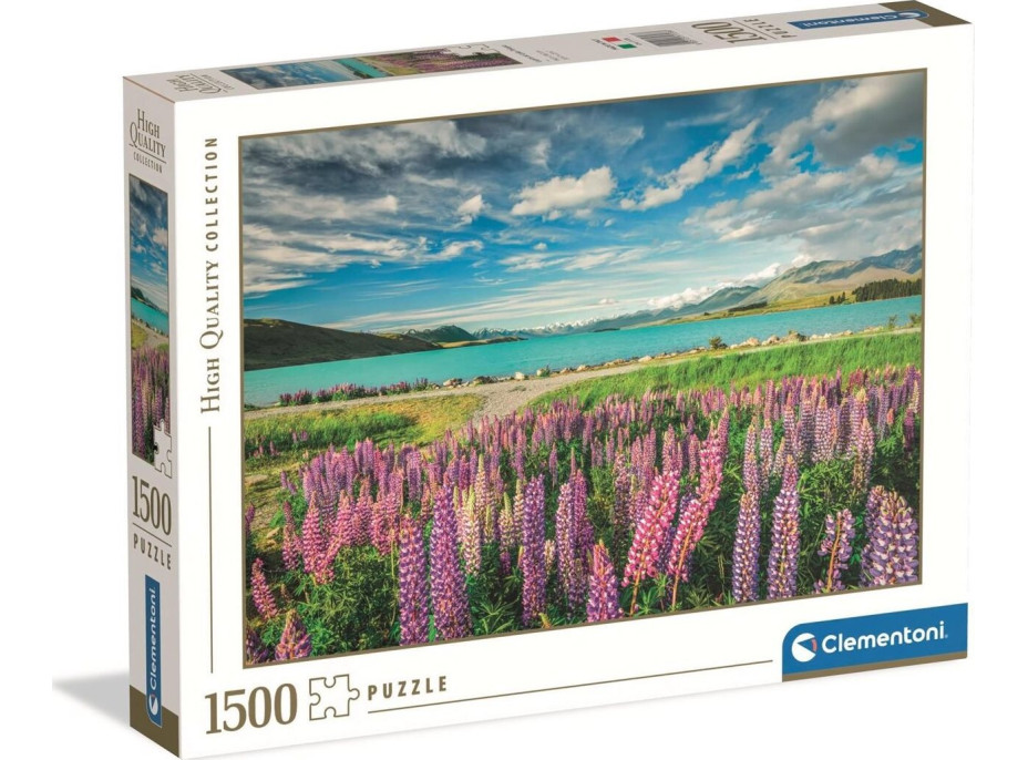CLEMENTONI Puzzle Vlčí máky u jezera Tekapo 1500 dílků