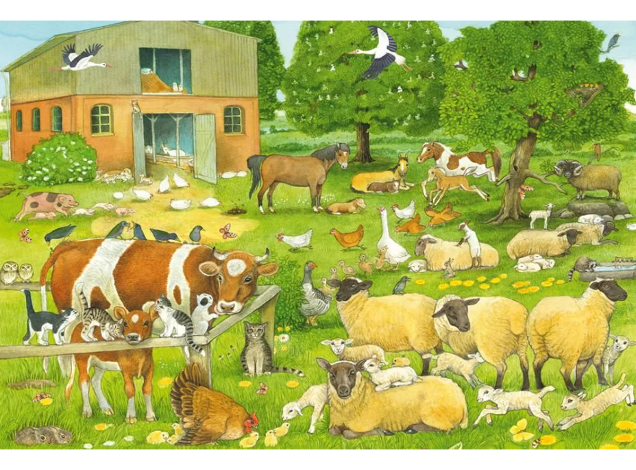 SCHMIDT Puzzle Zvířecí rodinky ze statku 100 dílků