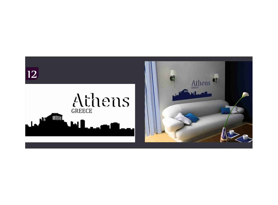 Samolepky na zeď MĚSTA color - ATHENS