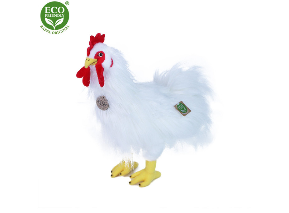 Rappa Plyšový kohout bílý stojící 33 cm ECO-FRIENDLY