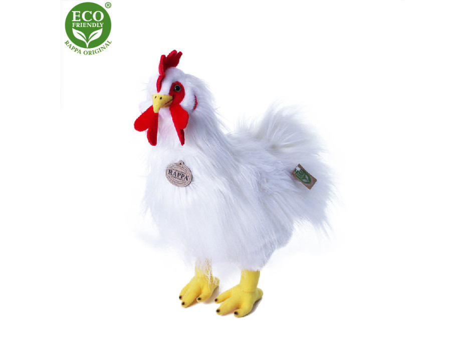Rappa Plyšový kohout bílý stojící 33 cm ECO-FRIENDLY