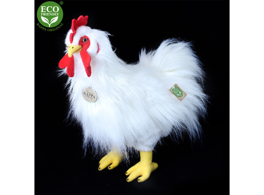Rappa Plyšový kohout bílý stojící 33 cm ECO-FRIENDLY
