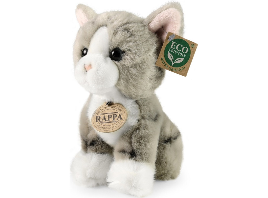 Rappa Plyšová kočka šedá 18 cm ECO-FRIENDLY