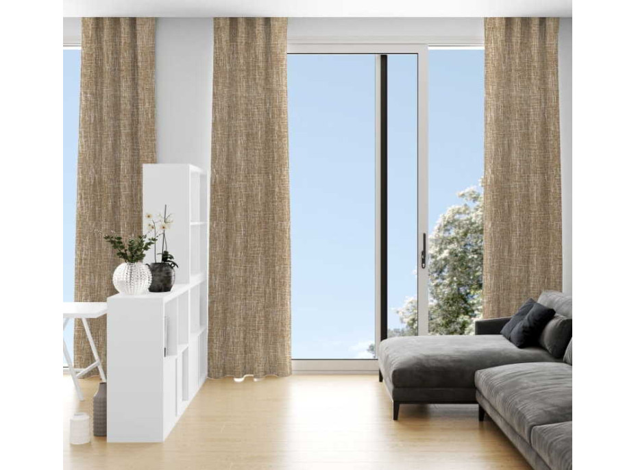 Dekorační závěs LOOM Natural - 140x280 cm - hnědý