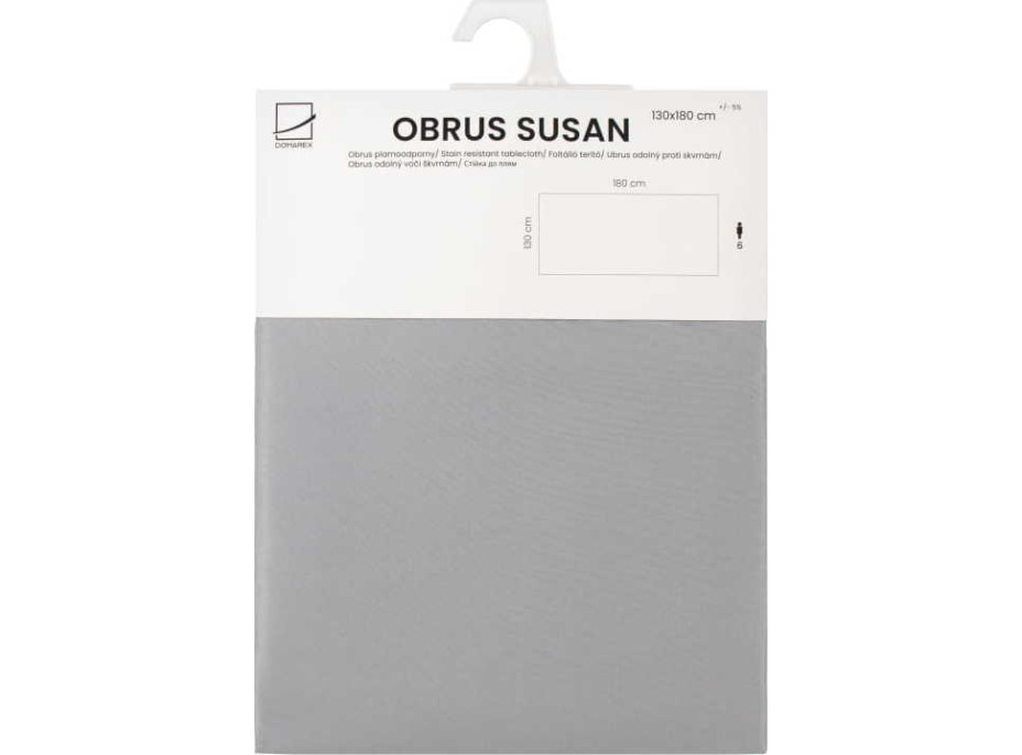 Voděodolný ubrus SUSAN - 140x260 cm - šedý