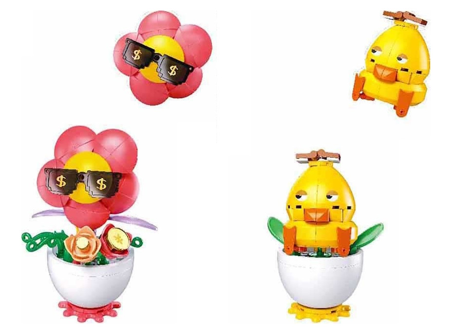 Sluban Flowers M38-P8029 Rostliny v květináči Displej 6 ks