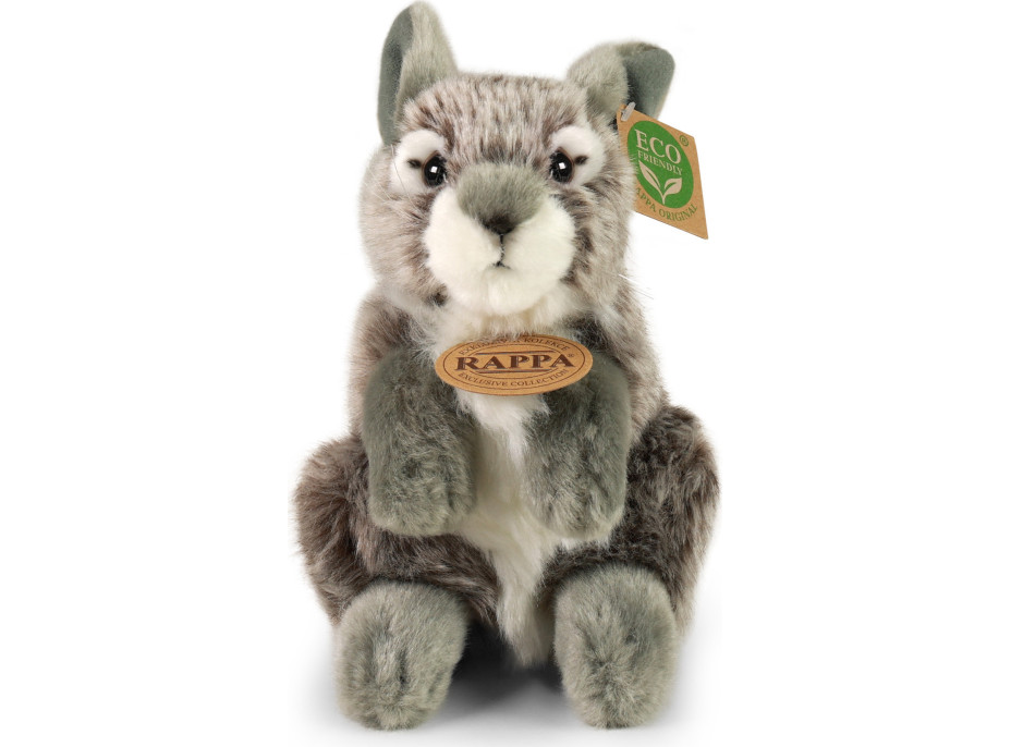 Rappa Plyšový zajíc šedý sedící 20 cm ECO-FRIENDLY