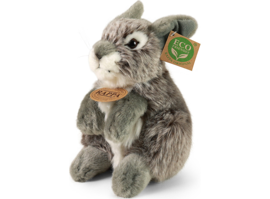 Rappa Plyšový zajíc šedý sedící 20 cm ECO-FRIENDLY