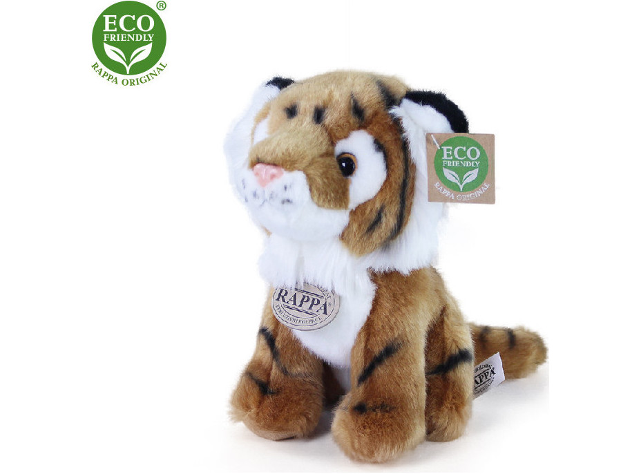 Rappa Plyšový tygr sedící 18 cm ECO-FRIENDLY