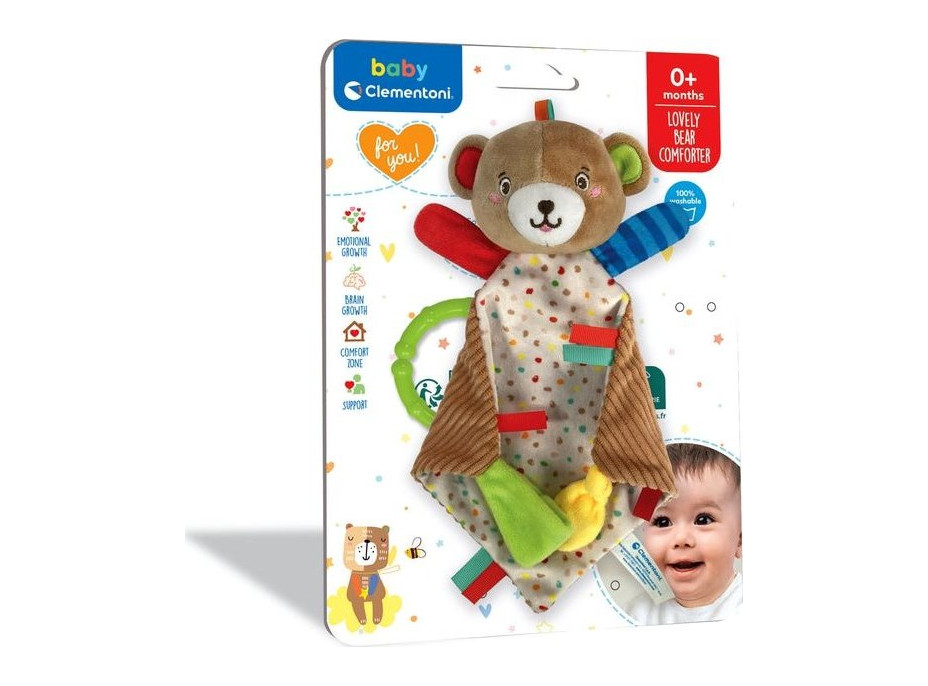 CLEMENTONI BABY Plyšový usínáček medvídek