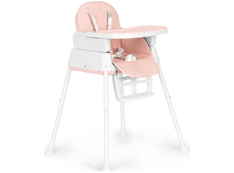 ECOTOYS Jídelní židlička 3v1 růžová