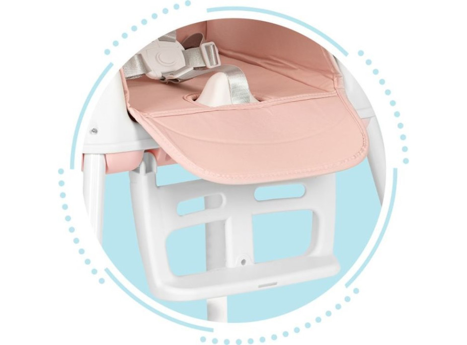 ECOTOYS Jídelní židlička 3v1 růžová