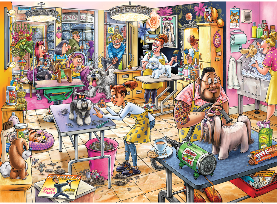 JUMBO Puzzle WASGIJ Mystery 23: Psí salón 1000 dílků