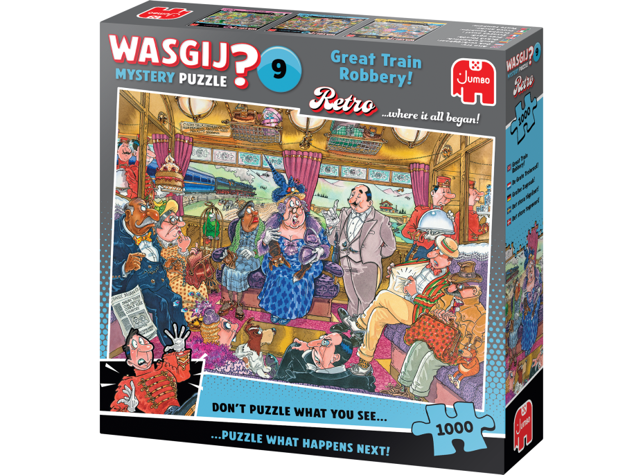 JUMBO Puzzle WASGIJ Mystery 9: Velká vlaková loupež 1000 dílků