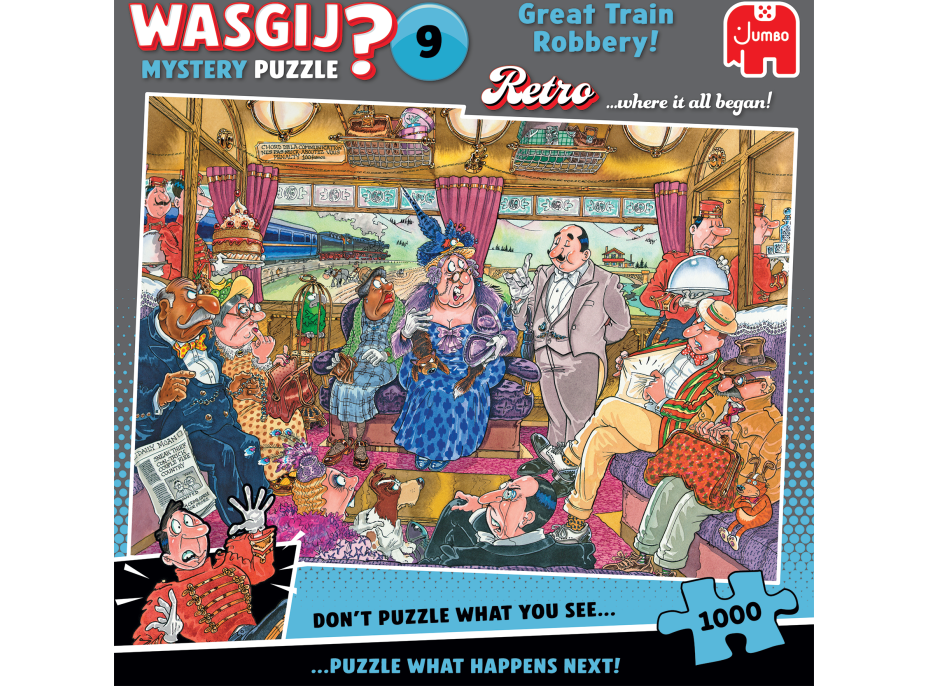 JUMBO Puzzle WASGIJ Mystery 9: Velká vlaková loupež 1000 dílků