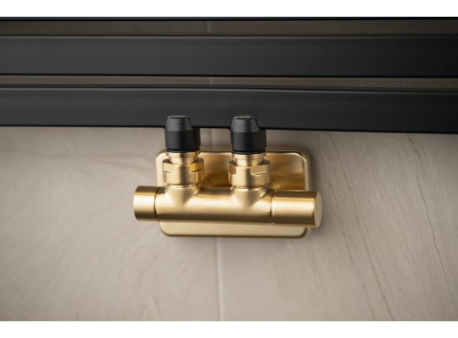 Sapho TWIN připojovací sada ventilů pro středové připojení, zlato mat CP401SGM