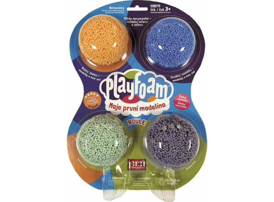 Kuličková modelína PlayFoam: Sada 1+1 (4 barevné+4 svítící)