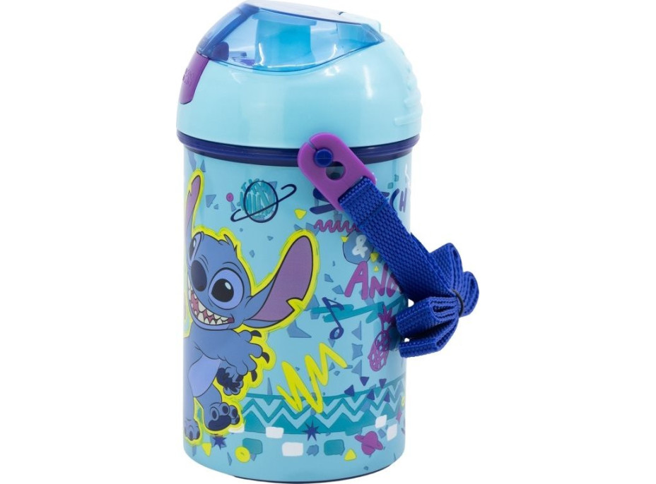 STOR Láhev na pití s popruhem Stitch 450 ml