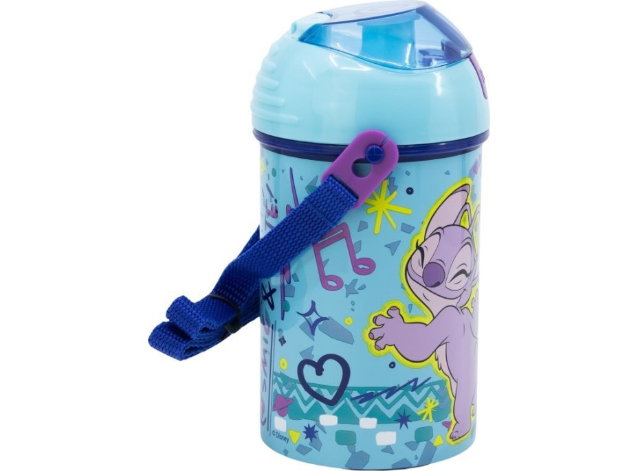 STOR Láhev na pití s popruhem Stitch 450 ml