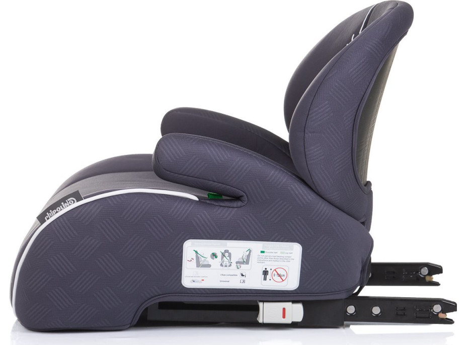 CHIPOLINO Podsedák Sonic i-Size 125-150cm Isofix, Anthracite