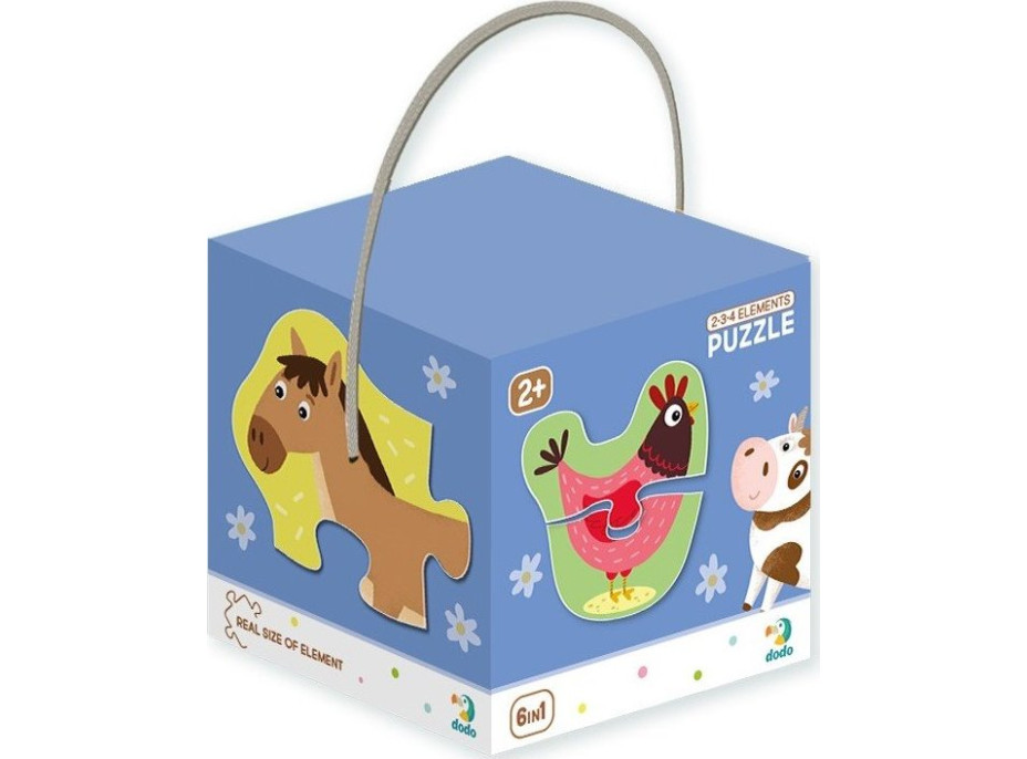 DODO Puzzle Domácí zvířata 6v1 (2,3,4 dílky)