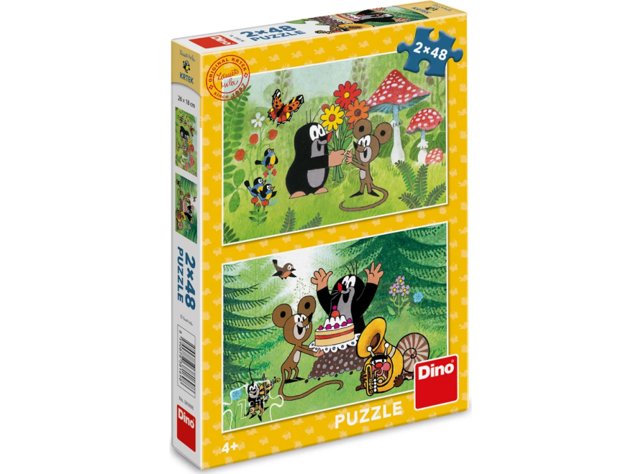DINO Puzzle Krteček a oslava 2x48 dílků