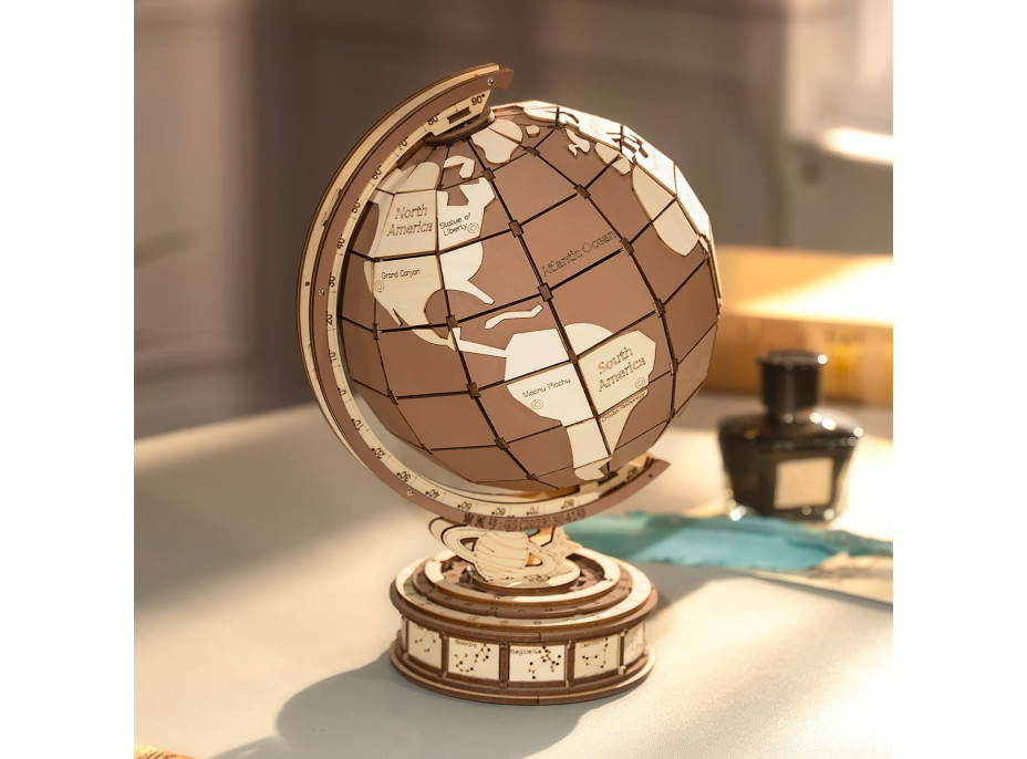 ROBOTIME Rolife 3D dřevěné puzzle Globus 277 dílků