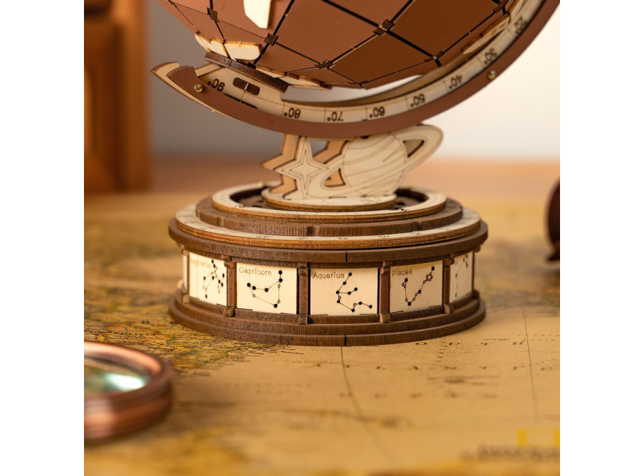 ROBOTIME Rolife 3D dřevěné puzzle Globus 277 dílků