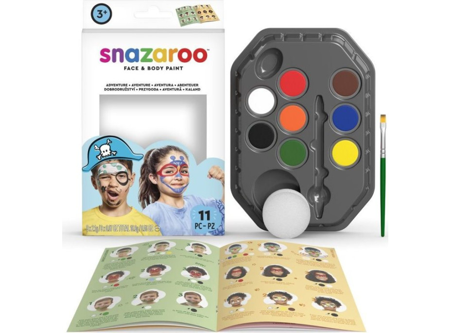 SNAZAROO Sada 8 barev na obličej Dobrodružství