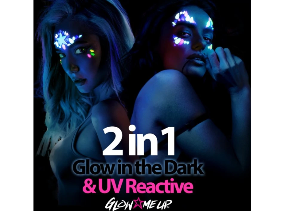 PAINTGLOW Samolepicí kamínky na obličej Hvězda - UV, svítící ve tmě