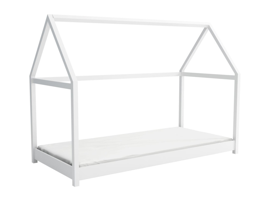 Dětská domečková Montessori postel z masivu borovice VERONIKA - 190x90 cm - BÍLÁ